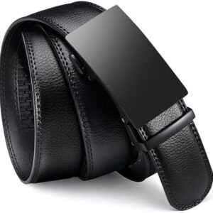 Airkit Men's Ratchet Leather Belt - Heavy Duty Adjustable Dress & Casual Belt