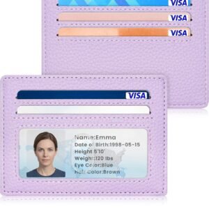 Airkit Small Slim ID Case, Womens Credit Card Holder Wallet, RFID Sleeve | Mini Tiny Thin Pocket Wallet, Minimalist Gift for Girls & Ladies, Purple