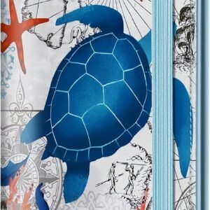 Airkit Sea Turtle Checkbook Cover for Personal, PU Leather for Women | Check Book Holder, with Elastic Band, Pen Holder & Transparent PVC Divider for Duplicate Checks