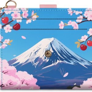 Airkit Small Wallets Woman RFID Blocking PU Leather Credit Card Holder - Card Wallets for Women - with Zipper Coin Purse - Keychain Wallet with ID Window - Stylish Print Pattern