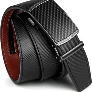 Airkit Men's Ratchet Leather Belt - Heavy Duty Adjustable Dress & Casual Belt
