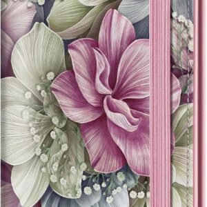 Airkit Boho Floral Checkbook Cover for Personal, PU Leather for Women | Check Book Holder, with Elastic Band, Pen Holder & Transparent PVC Divider for Duplicate Checks