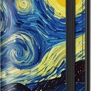 Airkit Starry Dreams Checkbook Cover for Personal, PU Leather for Women | Check Book Holder, with Elastic Band, Pen Holder & Transparent PVC Divider for Duplicate Checks